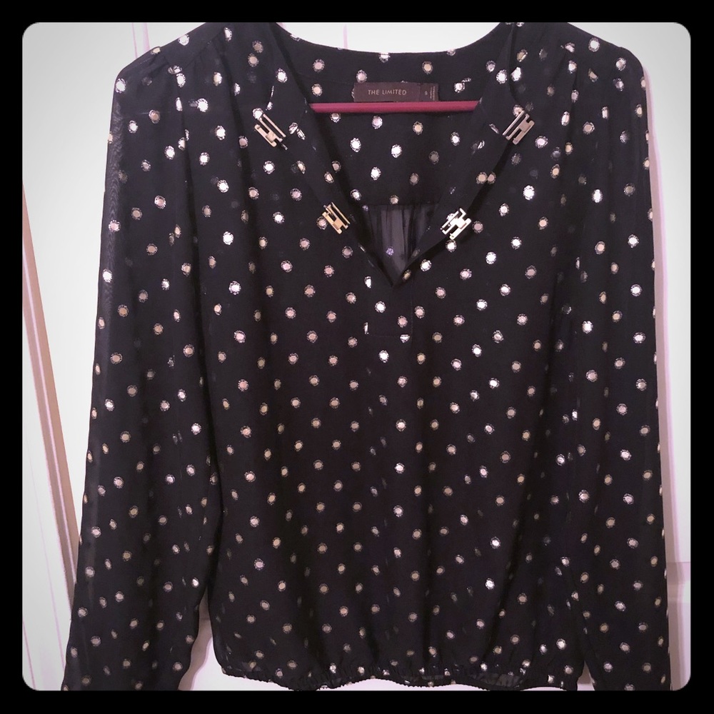 The Limited Small Black and Gold Blouse